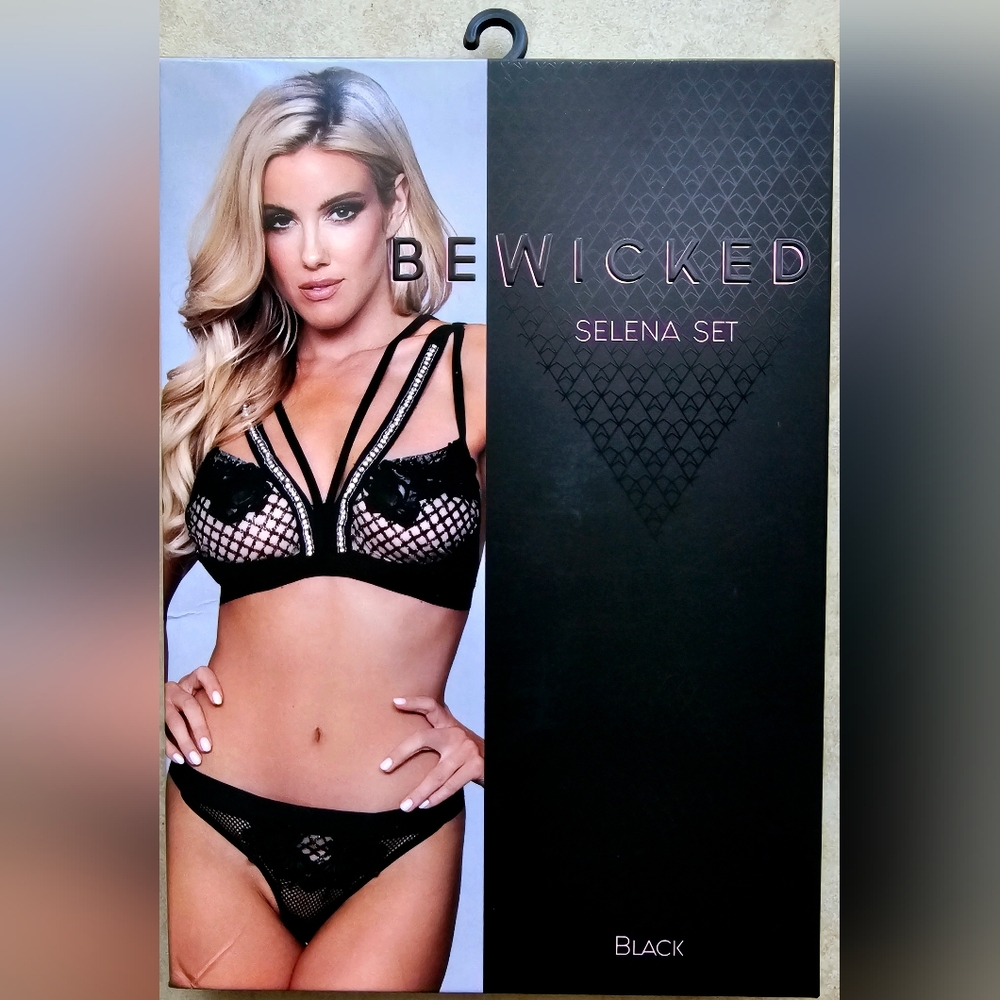 Be Wicked Lingerie Bra Set Black Size S, Selena Set